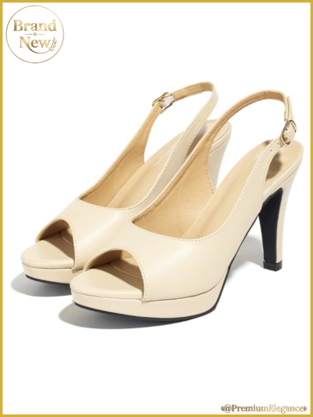 Women's Cone Heel Pumps with Ankle Strap